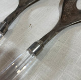 Pair of Lucite and Silver Serving Utensils