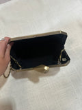 Gold Geometric Metal Crossbody Purse