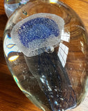 Trio of Blue Glass Vintage Paperweights