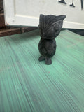 Hand Carved Black Stone Owl Sculpture
