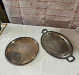 Pair of Large Etched Decorative Trays