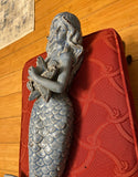 1970s Blue Ceramic Mermaid Figurine