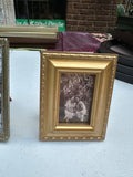 Pair of Small Gold Picture Frames With Family Photo Prints