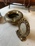 Instant Collection of Brass Pieces- Display Box, Ashtray, Frame