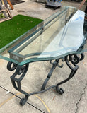 French Ironwork Console Table With Glass Top