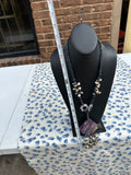 Purple Beaded Stone Necklace