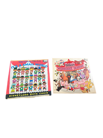 Pair of Walt Disney "Merriest Songs" and "It's a Small World" Vintage Vinyls
