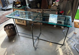 Post Modern Steel and Glass French 1950s Console Table