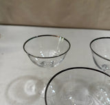 1970s Collection of Silver Rimmed Champagne Glasses- Set of 5