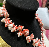 Plastic Pink Shell Long Necklace