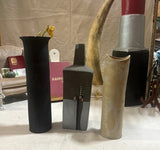 Trio of Handmade and Hand Painted Pottery Vases
