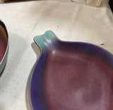 Pair of Purple Handmade Pottery Plates