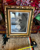 Black and White Vintage Print of Woman in Fancy Hat, Framed