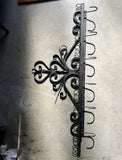 French Iron Scrolling Plant and Tea Cup Holder Wall Hanging