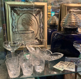 Collection of Small Glasses With Etched Accents- Set of 6