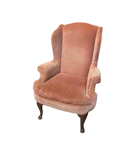 1970s Salmon Colored Cushioned Accent Chair