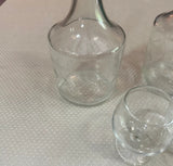 Pair of Crystal Glass Decanters and Cognac Glasses- Set of 4