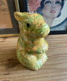 Decoupage Ceramic Floral Bunny Sculpture