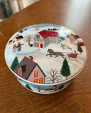 Mikasa Christmas Themed Ceramic Bowl With Lid