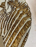 Large Zebra Platter With Gold Accents