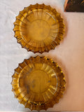Pair of Amber Colored Ashtrays