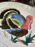 Large Ceramic Hand Painted Turkey Thanksgiving Tray