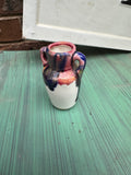 Small Ceramic Colorful Vase With Gold Accents
