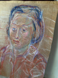 Pastels Portrait Abstract Pencil Sketch of Woman