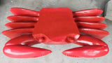 Red Painted Wooden Carved Vintage Crab Style Coffee Table Base