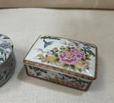 Pair of Floral Ceramic Boxes