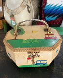 Wooden Vintage Children's Basket With Handle
