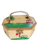 Wooden Vintage Children's Basket With Handle