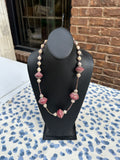 African Paper Beaded Pink Necklace