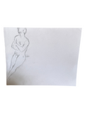 Off Center Nude Model Drawing