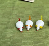 Collection of Rainbow Glass Blown Mice Figurines- Set of 6