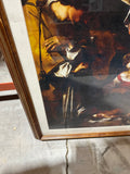 Framed Print of Nativity With Saint Frances and Saint Lawrence in Wooden Frame