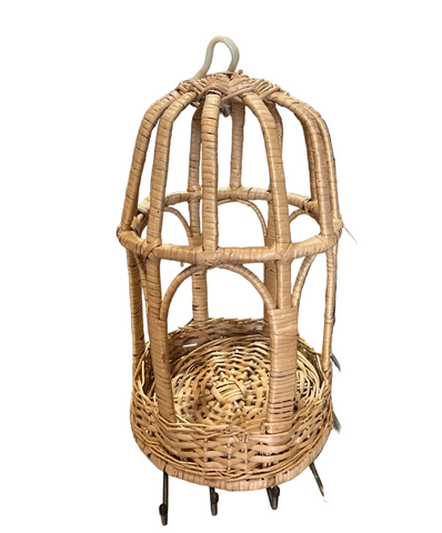 Small Wicker Bird Cage Style Decorative Piece