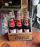 Set of Vintage Coca Cola Bottles and Holder With University of Alabama Accents