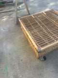 Vintage Wicker Square Rolling Coffee Table