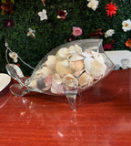 Blenko Style Hand Blown Glass Fish Bowl With Shells