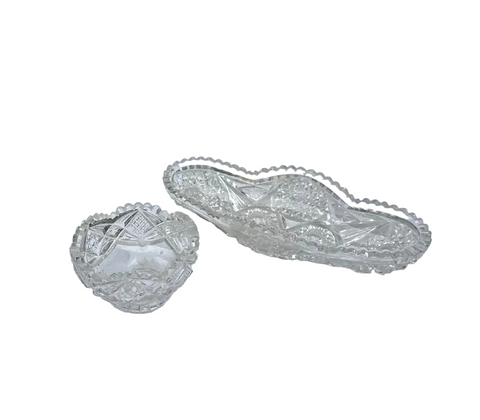 Pair of Vintage Detailed Glass Catchalls
