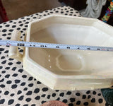 White Ceramic Iridescent Geometric Decorative Bowl