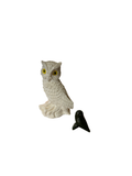 Pair of Ceramic and Stone Owl Figurines