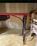 Red Desk With Metal Mid Century Legs