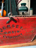 Large Red Wooden Jersey Grain Company Bucket