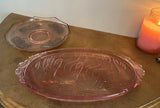 Pink Glass Serving Trays