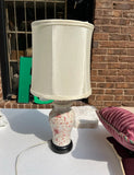 Small Ceramic Table Lamp With Floral Details