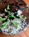 Trio of Green and Blue Glass Paperweights