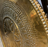 Gold Oversized Round Etched Tray, Wall Hanging/Table Top