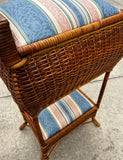 Large Woven Wicker Double Compartment Standing Sewing Basket